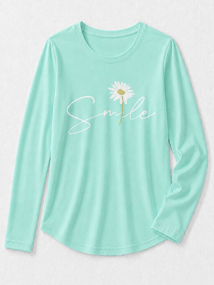 Letter Graphic Cotton Tee in Blue