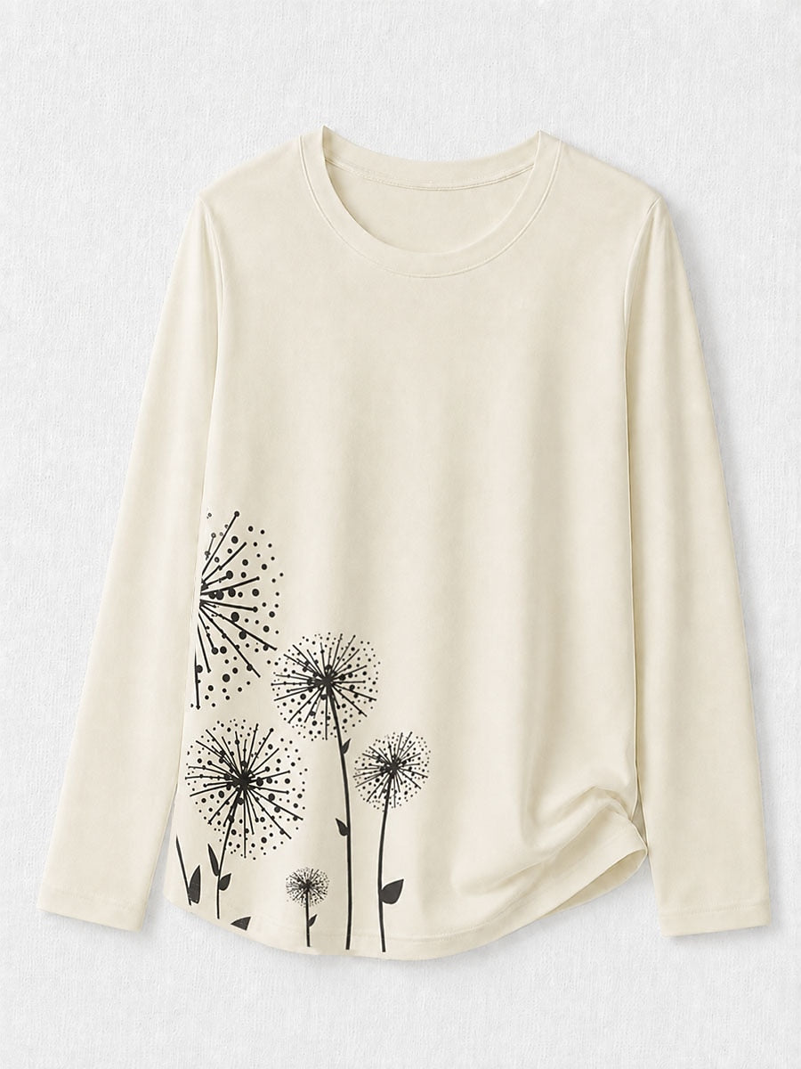 Blue Floral Long Tee in Blue