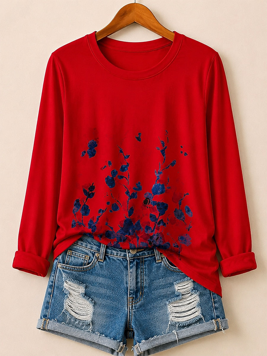 Bluebonnet Meadow - Flora Cotton Long Sleeve Tee