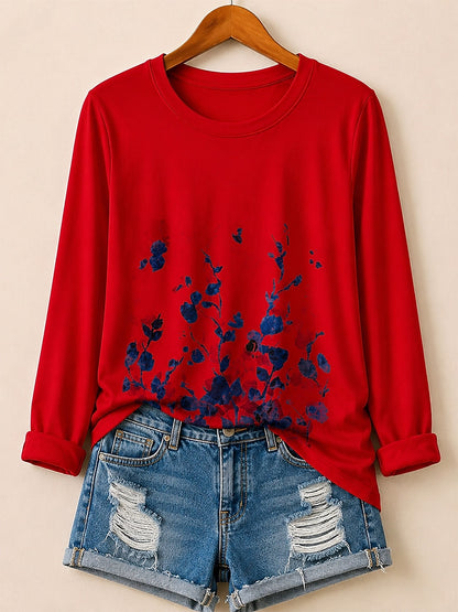 Bluebonnet Meadow - Flora Cotton Long Sleeve Tee