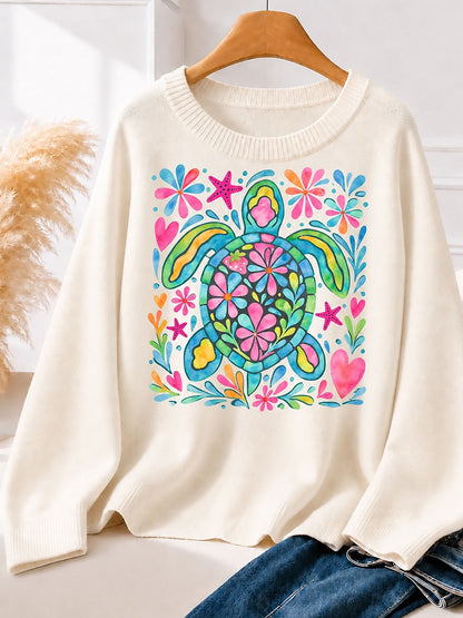 Floral Turtle With Rainbow women's sweatshirts - product image 2