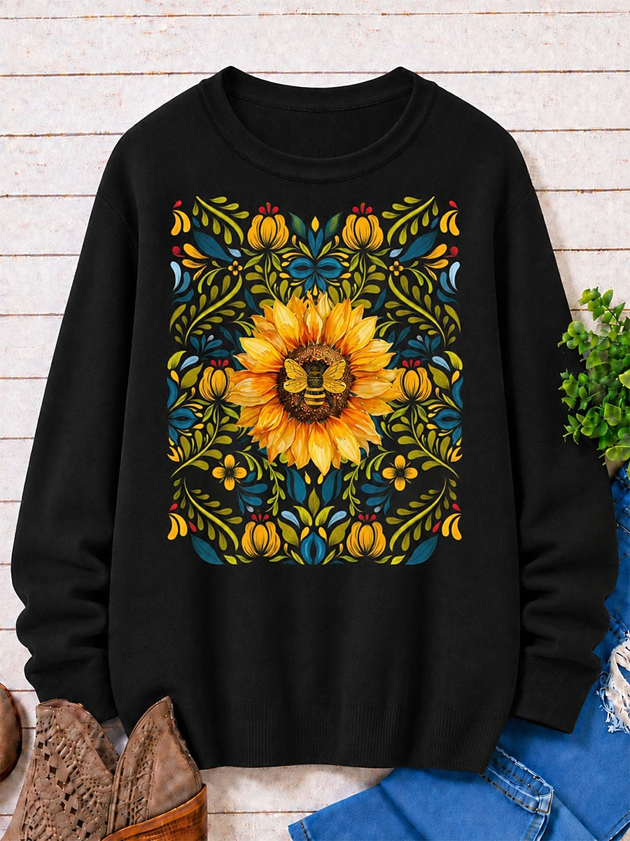 Ornamental Sunflower And Leaves women's sweatshirts - product image 5