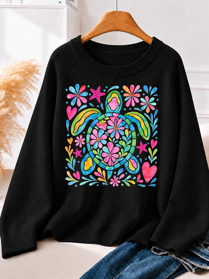 Floral Turtle With Rainbow women's sweatshirts - product image 5