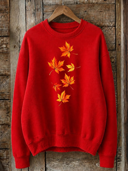 Falling Maple Leaves - Life Stories Cotton Blend Sweatshirt