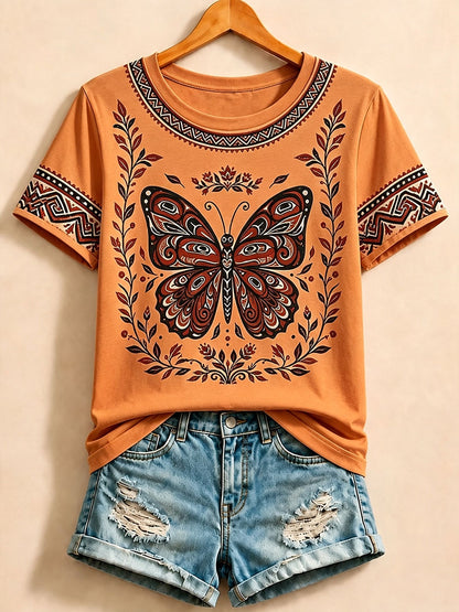 Butterfly Cotton Tee in White