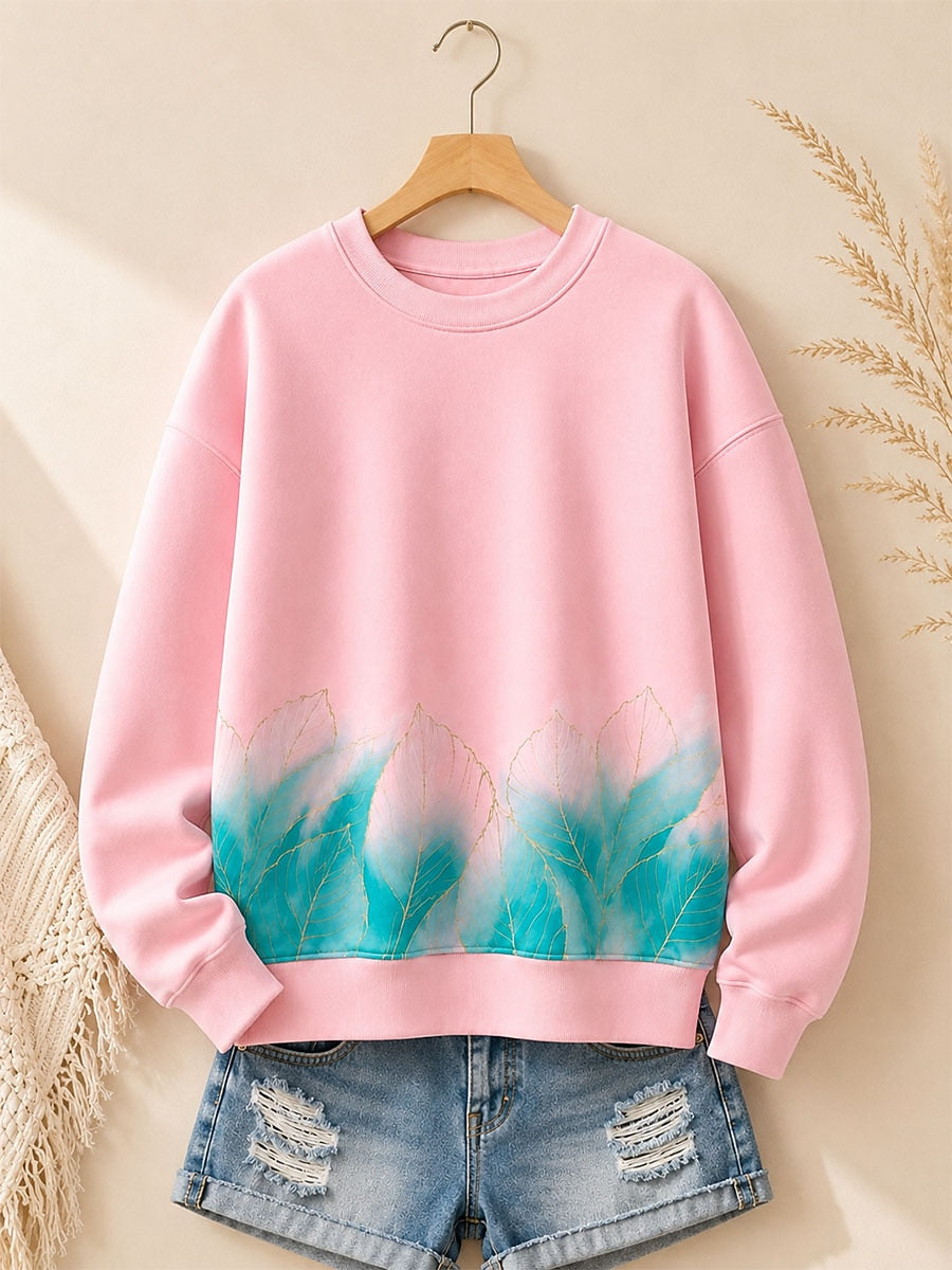 Blue Pink Floral Sweatshirt in Blue