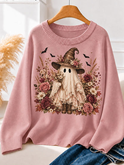 Floral Ghost With Witch Hat women's sweatshirts - product image 4