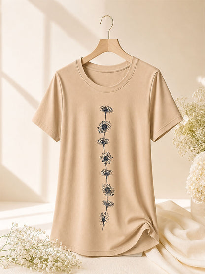 Pearl Botanical Summer Tee in Pearl