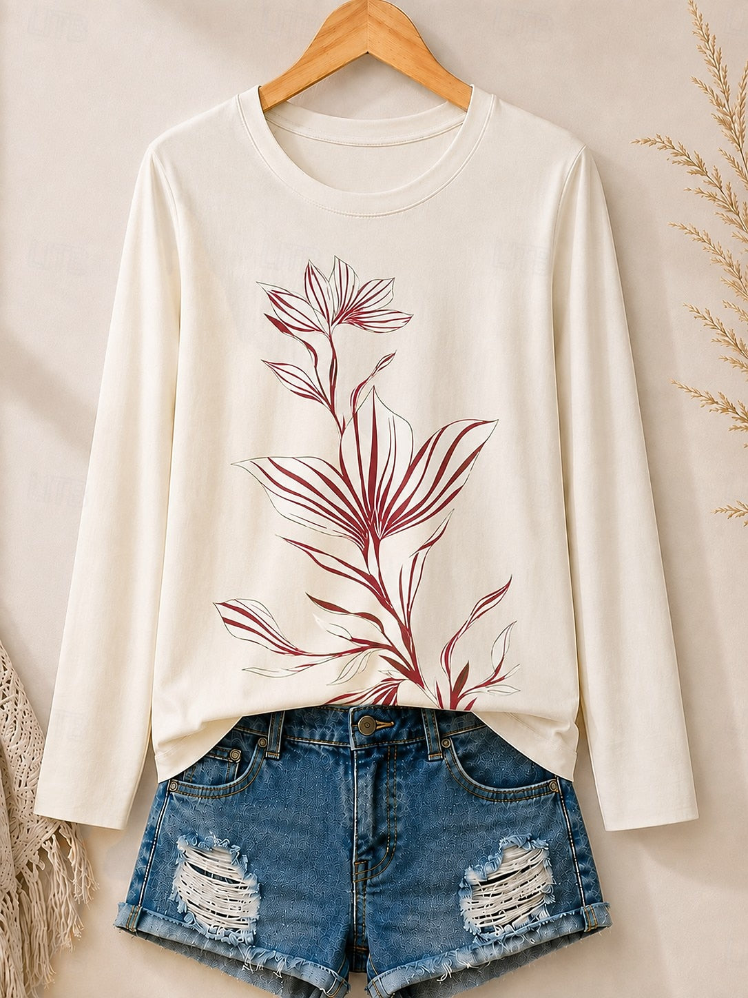 Botanical Leaf Line Art women's t-shirts - product image 7