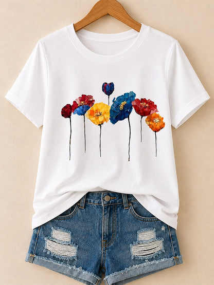 Wildflower Meadow Bloom - Floral Story Cotton Tee