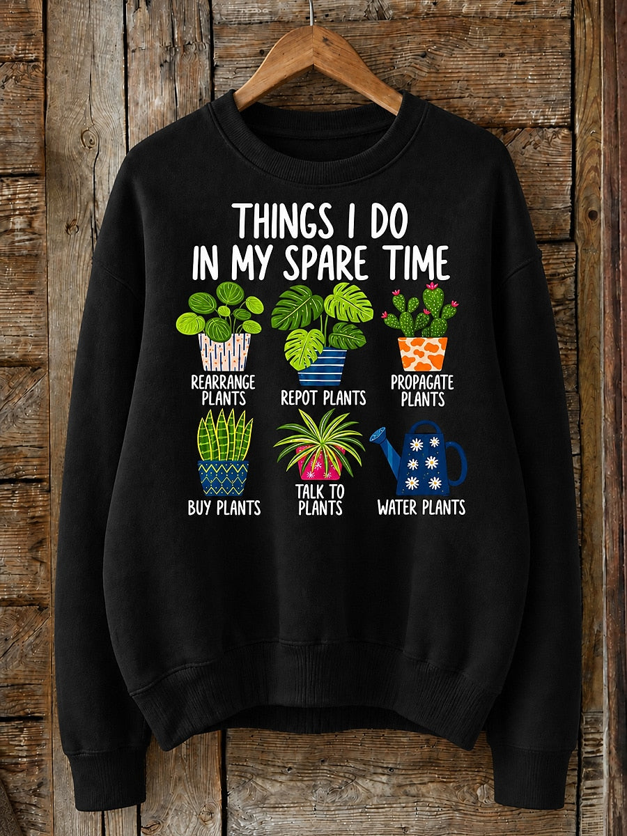 Things I Do In My Spare Time - Life Stories Cotton Blend Sweatshirt