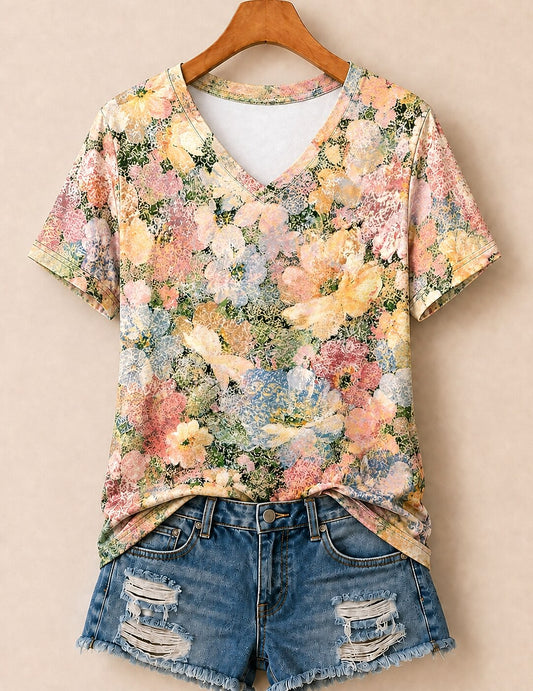 Layered Botanical Leaves - Life Stories Cotton Tee