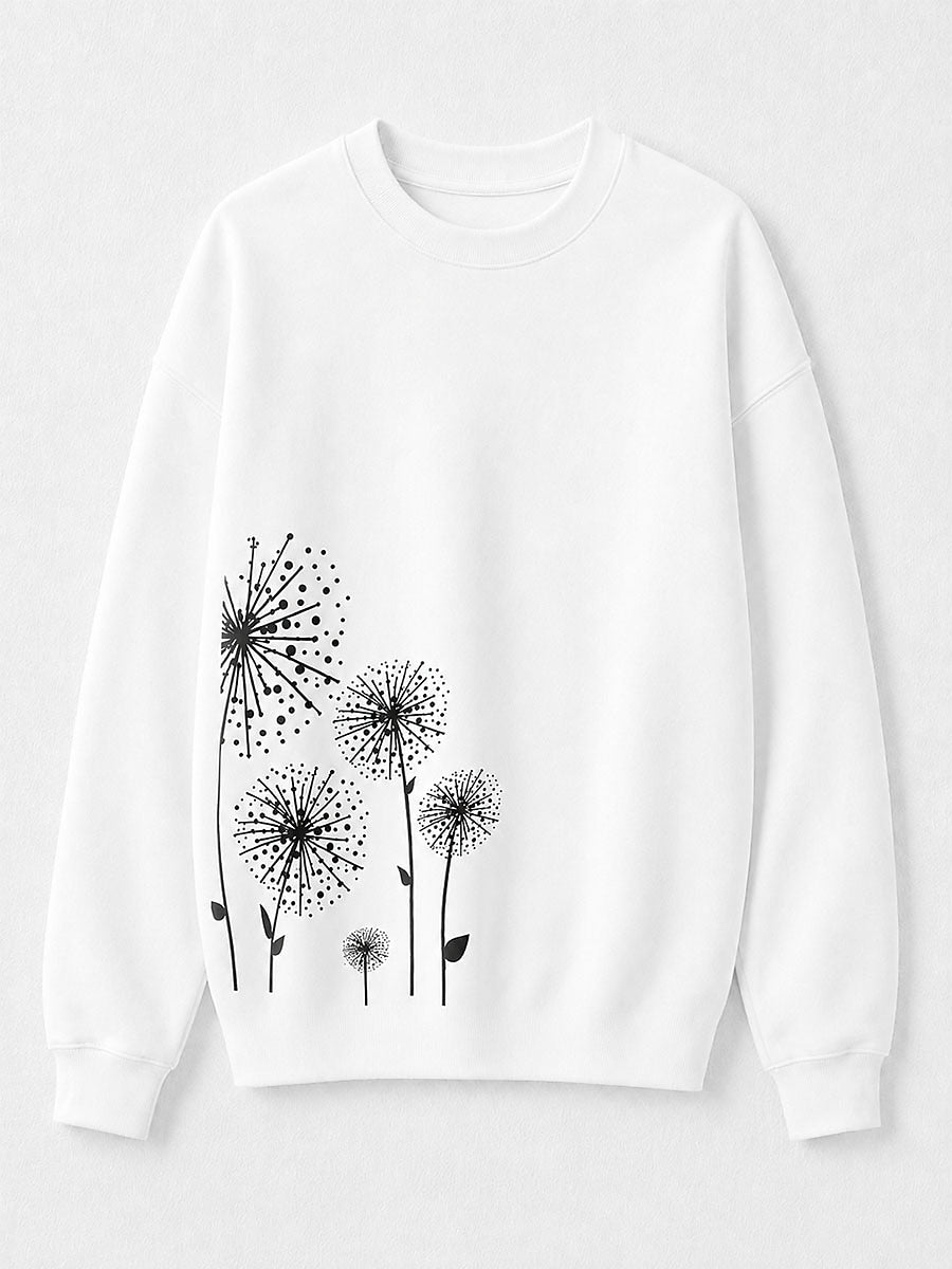 Blue Yellow Floral Sweatshirt in Blue