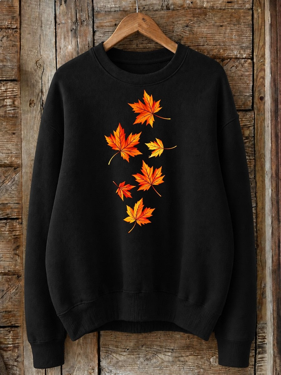 Falling Maple Leaves - Life Stories Cotton Blend Sweatshirt