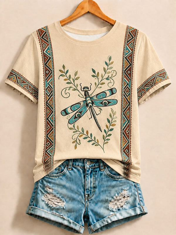 Dragonfly Among Ferns - Life Stories Cotton Tee