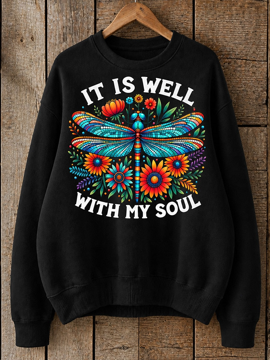It Is Well With My Soul - Christian Inspirational Cotton Blend Sweatshirt