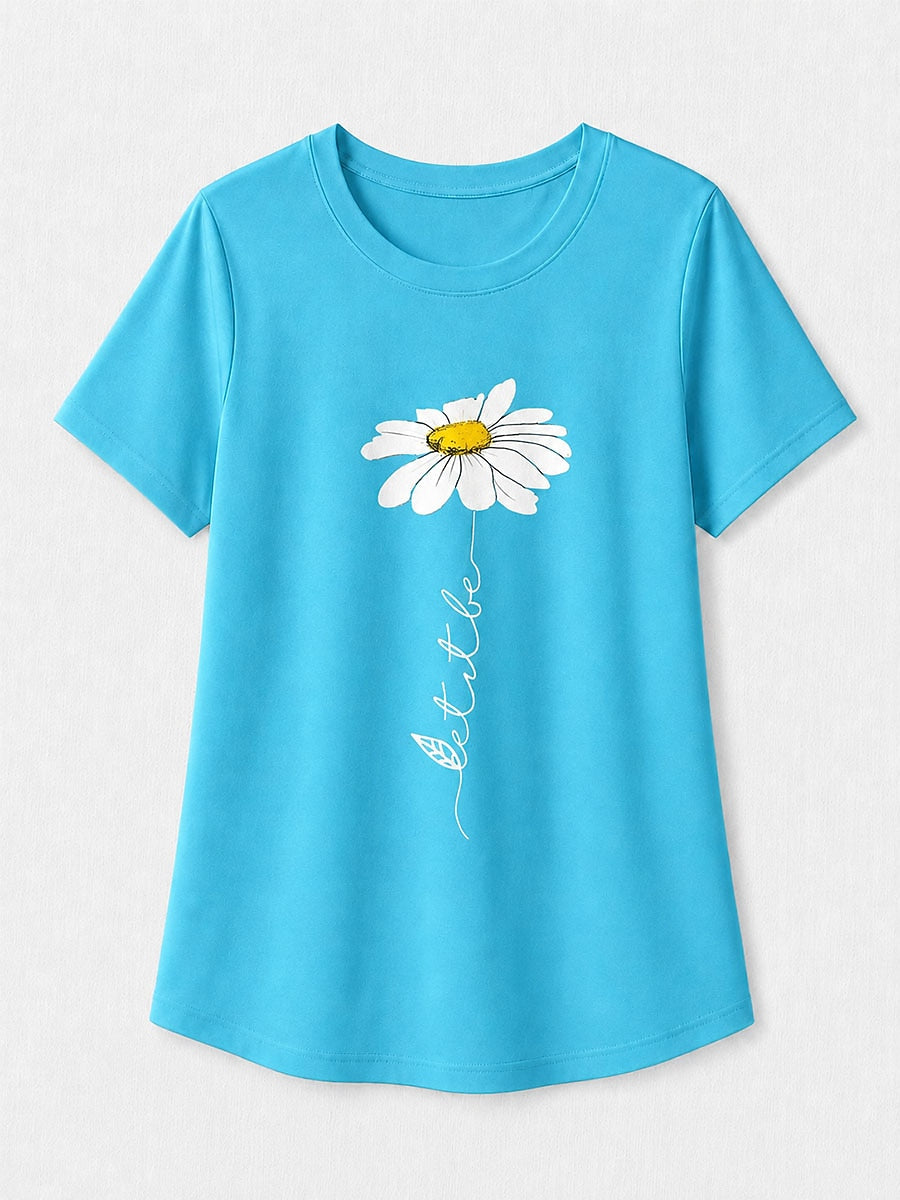 Rose Basic Summer Tee in Green with beige