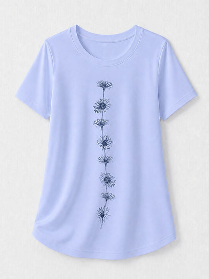 Pearl Botanical Summer Tee in Pearl