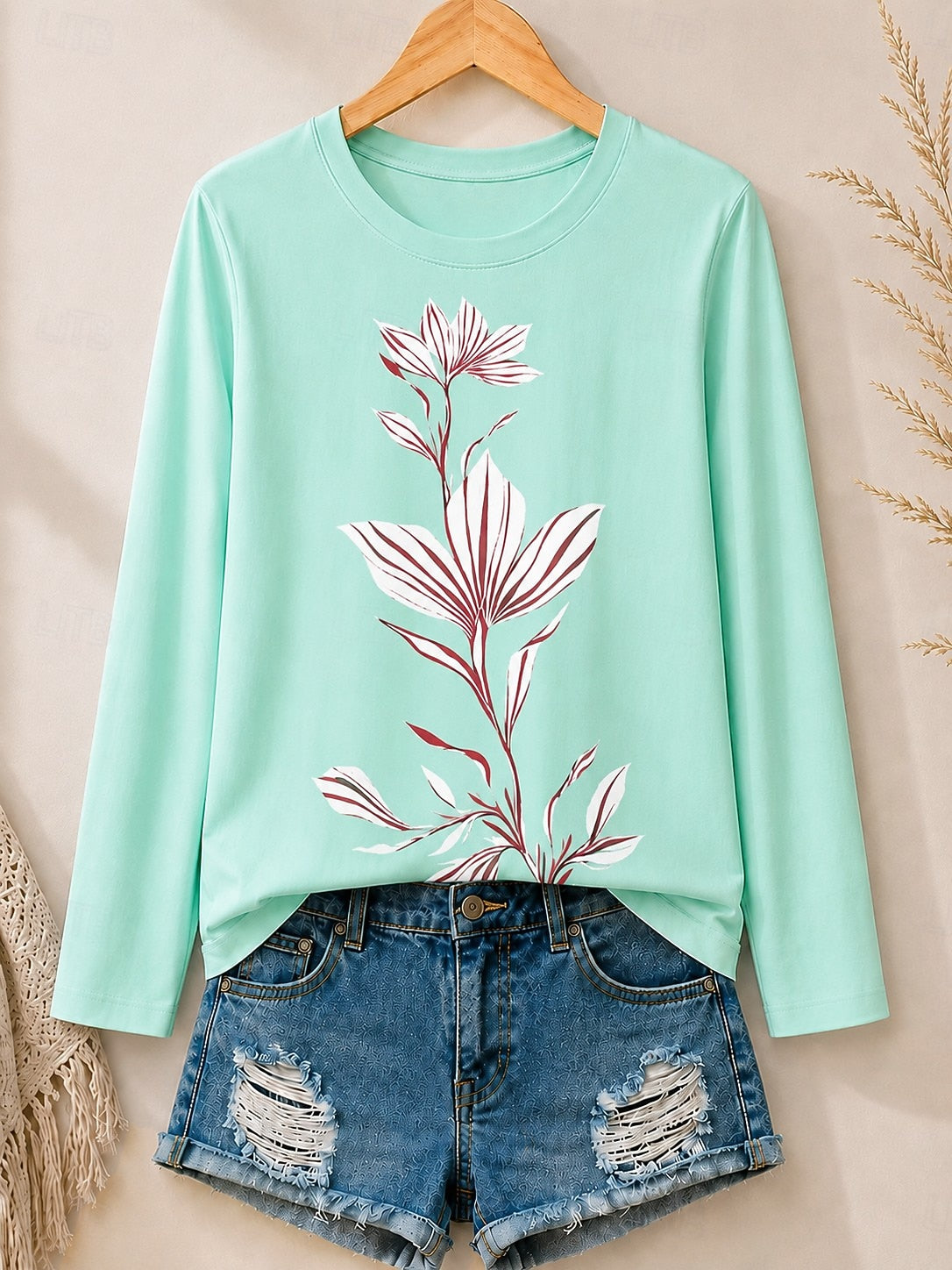 Botanical Leaf Line Art women's t-shirts - product image 8