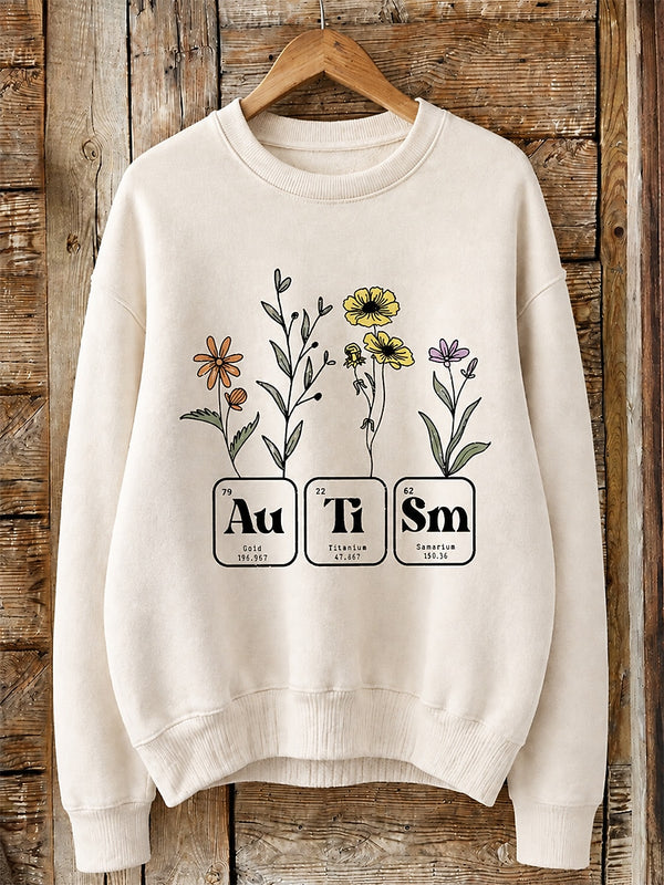 Autism With Wildflowers - Life Stories Cotton Blend Sweatshirt