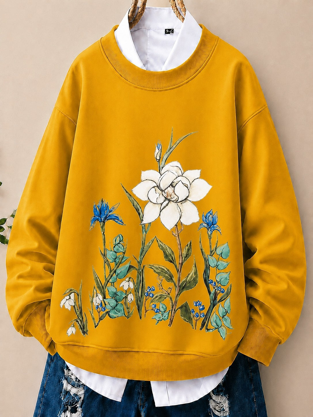 Wildflowers With Botanical Stems women's sweatshirts - product image 3