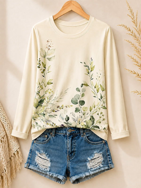 Wildflower Meadow Border - Life Stories Cotton Long Sleeve Tee
