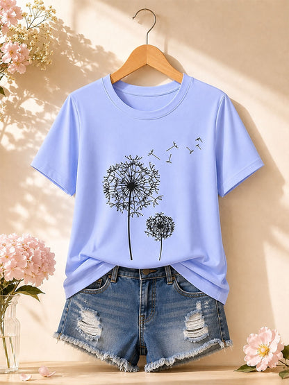 Teal Basic Summer Tee in Purple Blue