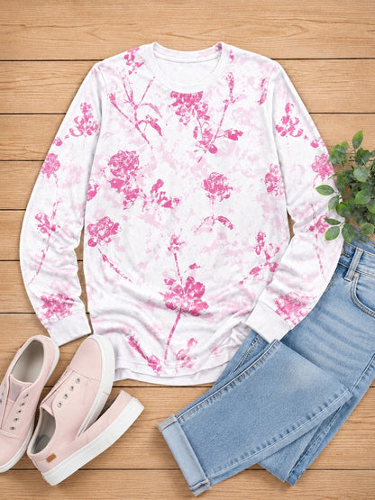 Distressed Floral Blossoms - Flora Cotton Long Sleeve Tee