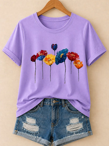 Wildflower Meadow Bloom - Floral Story Cotton Tee