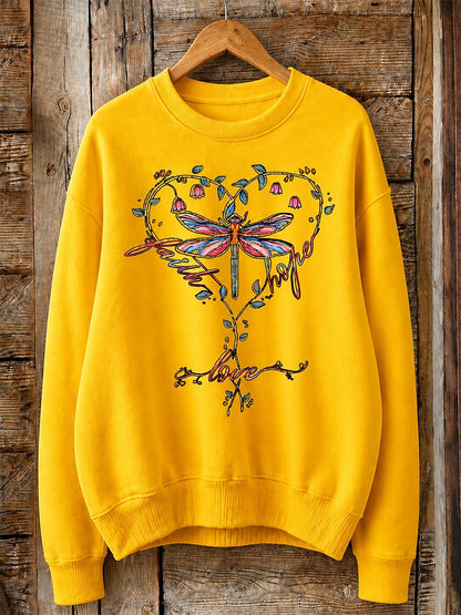Dragonfly Love Heart - Life Stories Cotton Blend Sweatshirt