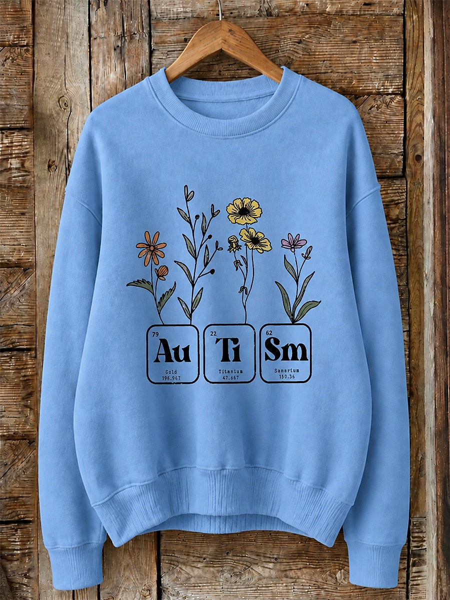 Autism With Wildflowers - Life Stories Cotton Blend Sweatshirt