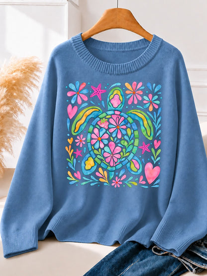 Floral Turtle With Rainbow women's sweatshirts - product image 1