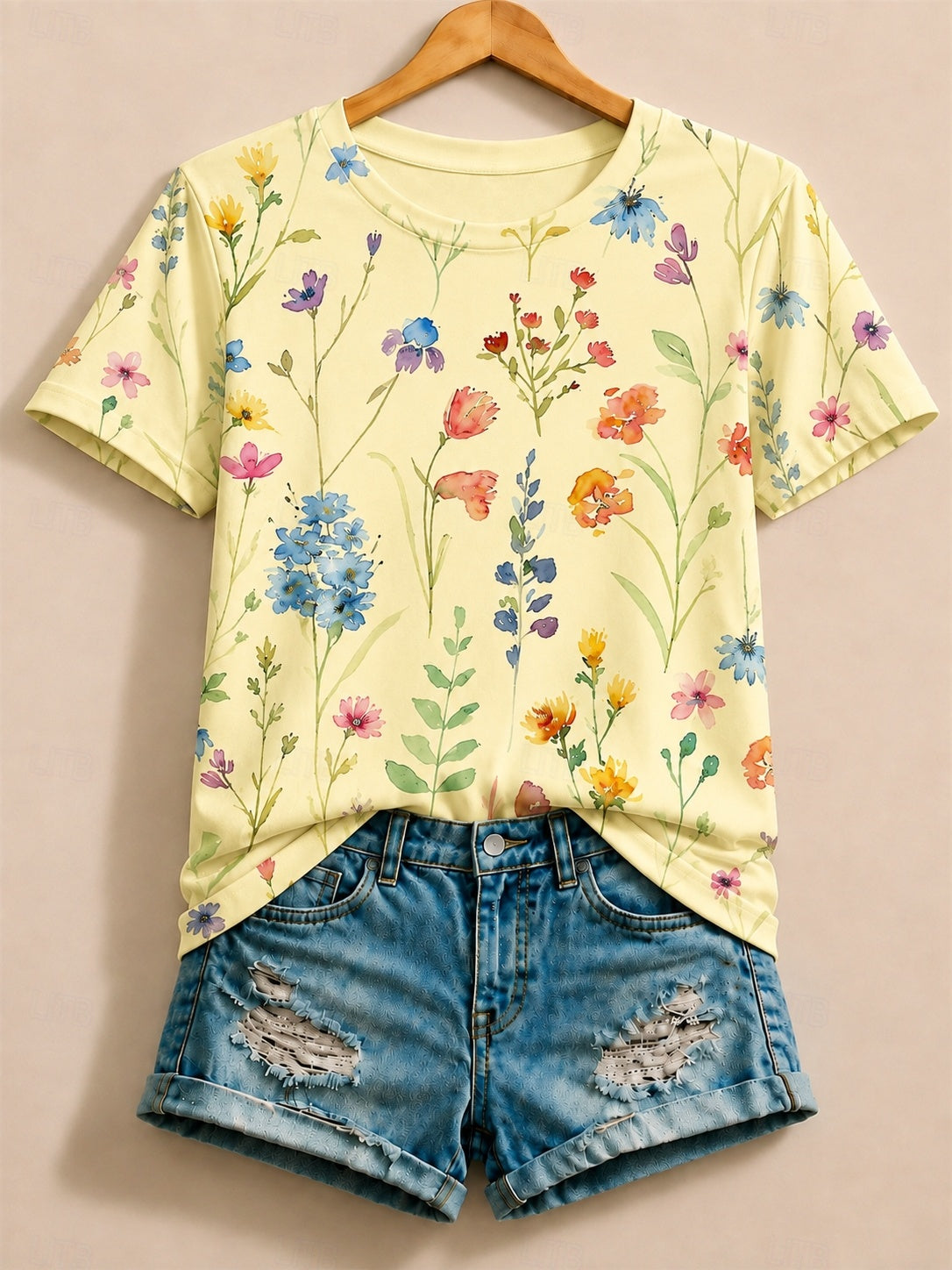 Wildflower Meadow Bloom - Floral Cotton Tee