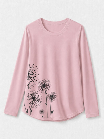 Blue Floral Long Tee in Blue