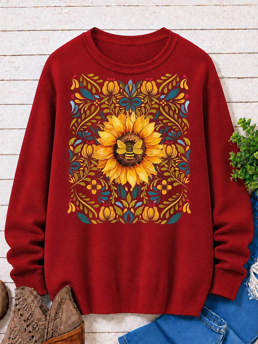Ornamental Sunflower And Leaves women's sweatshirts - product image 6