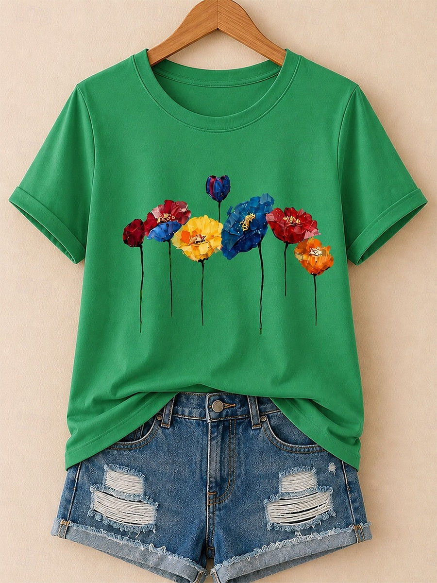 Wildflower Meadow Bloom - Floral Story Cotton Tee