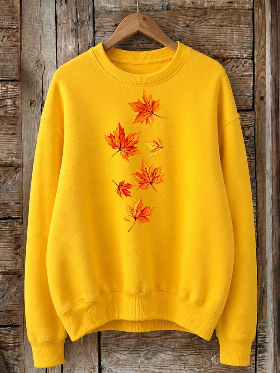 Falling Maple Leaves - Life Stories Cotton Blend Sweatshirt