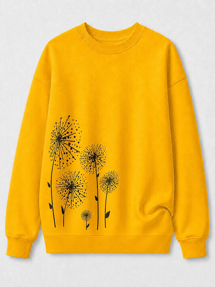 Blue Yellow Floral Sweatshirt in Blue