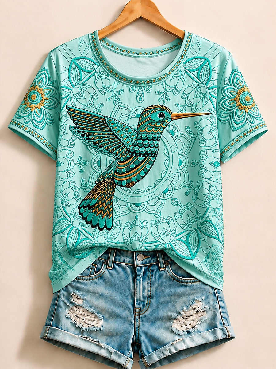 Purple Bird Long Tee in Purple