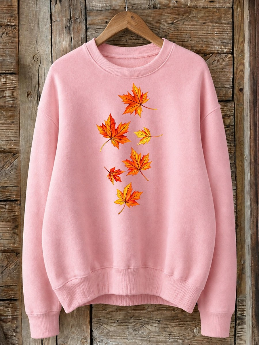 Falling Maple Leaves - Life Stories Cotton Blend Sweatshirt