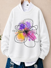 Abstract Watercolor Blossom - Flora Cotton Blend Sweatshirt
