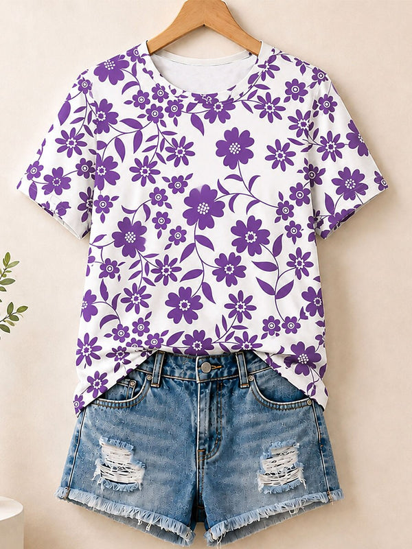 Daisy Meadow Whispers - Flora Cotton Tee